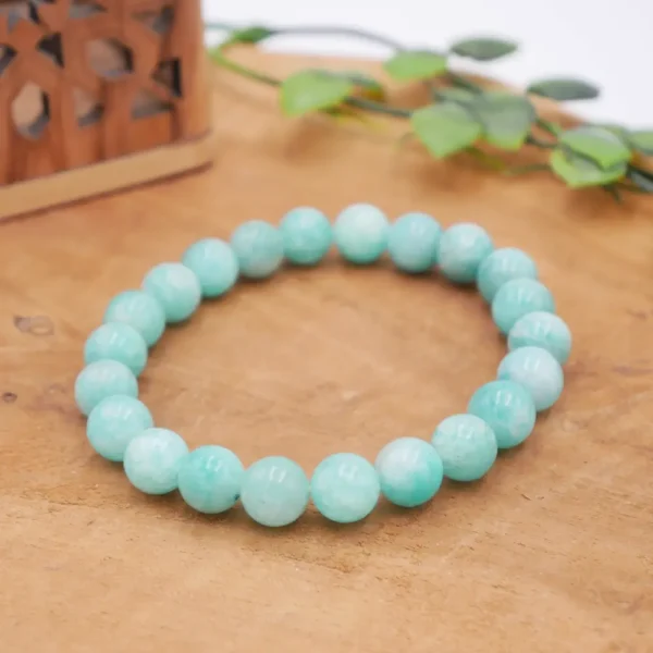 Bracelet en Amazonite naturelle de haute qualité, perles bleu-vert pour la sérénité et la joie