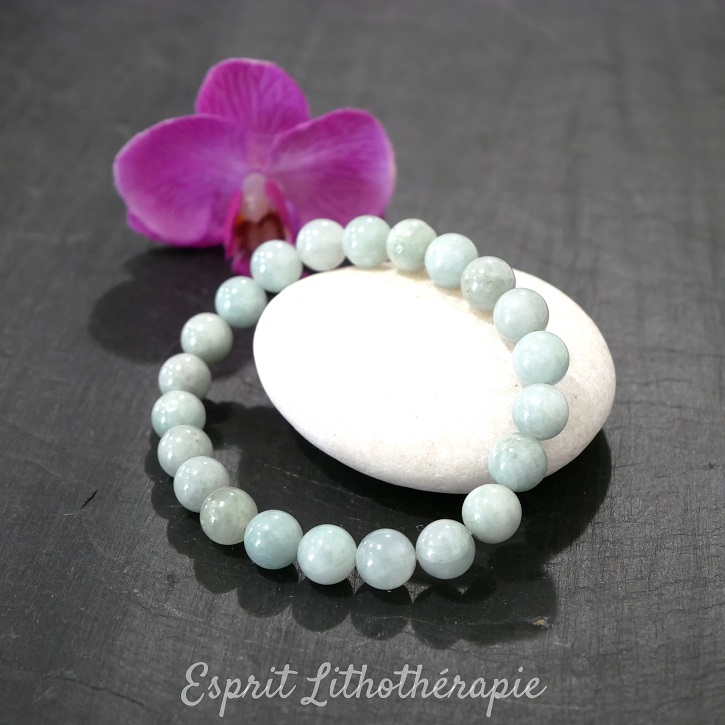 Bracelet en péridot et jade néphrite, bracelet pierre naturelle