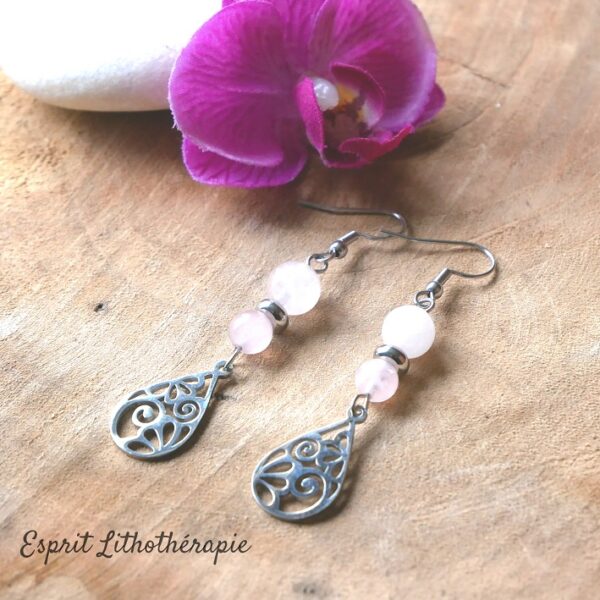 Boucles Quartz Rose