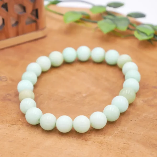 Bracelet en Chrysoprase naturelle vert pomme, perles de lithothérapie pour le cœur et la sérénité