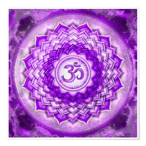 Représentation du chakra coronal violet situé au sommet de la tête