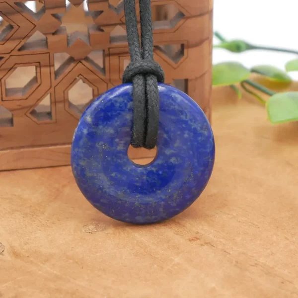 Pendentif donut en lapis lazuli naturel
