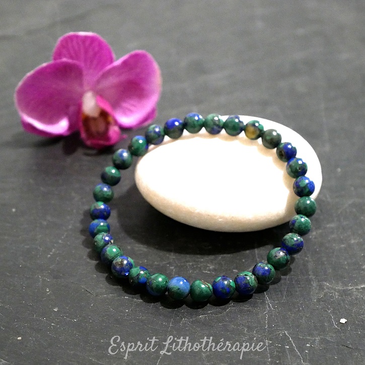 Buy Azurite Malachite Bracelet for Adults Stone Ball 8mm Online in India -  Etsy
