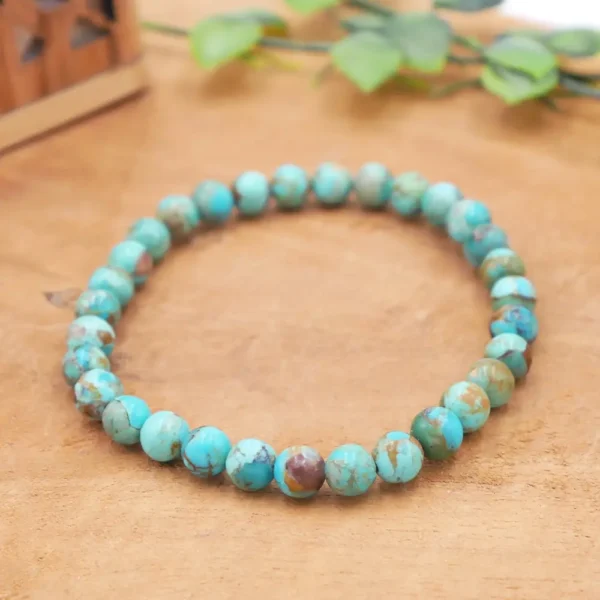 Bracelet en véritables pierres de turquoise d'Arizona bleue naturelle et rare