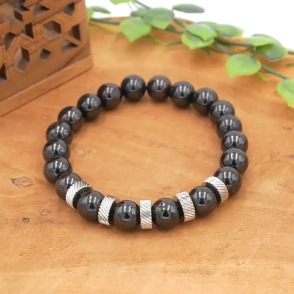 Bracelet homme en grenat naturel