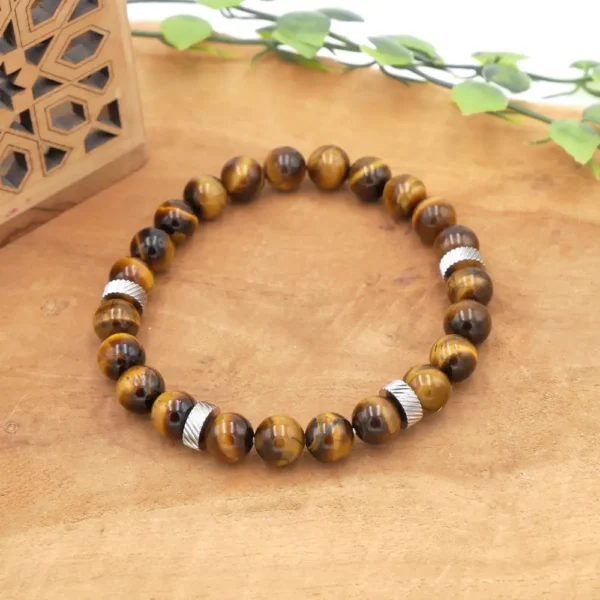 Photo Bracelet Œil de Tigre en pierre naturelle, bijou fait main