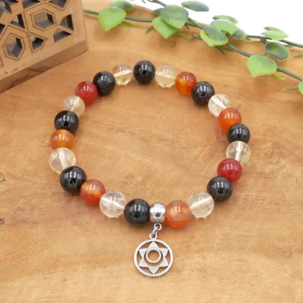 Photo Bracelet Citrine Cornaline Grenat: Énergie, Confiance et Vitalité en pierre naturelle, bijou fait main