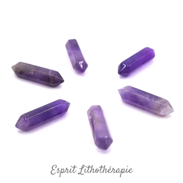 Pinte bi terminée en améthyste de qualité du Brésil.