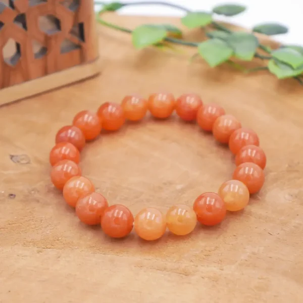 Bracelet en Aventurine Orange naturelle, perles de lithothérapie pour la créativité