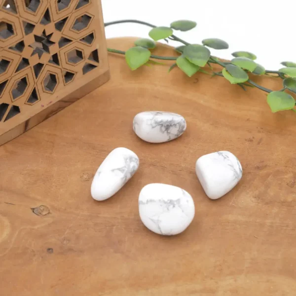 Photo Pierre roulée Howlite en pierre naturelle