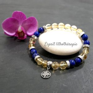 Bracelet Citrine Lapis-lazuli