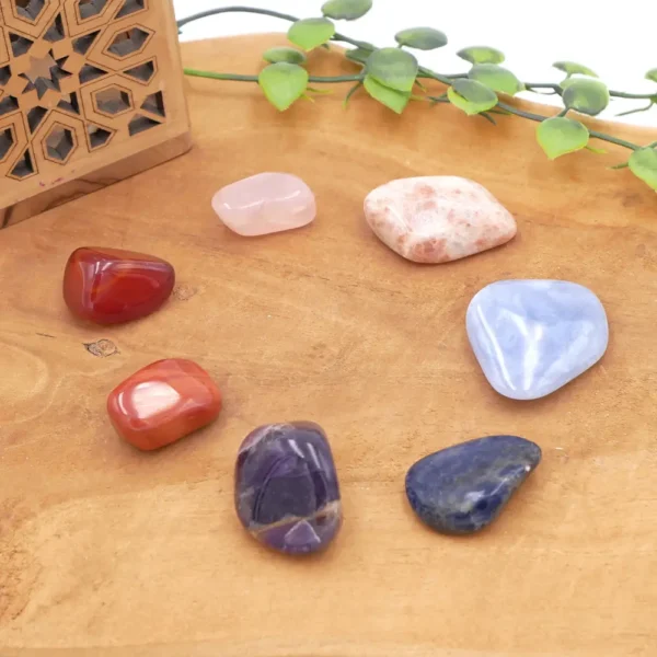 Photo Pierre roulée Pierres roulées 7 chakras en pierre naturelle