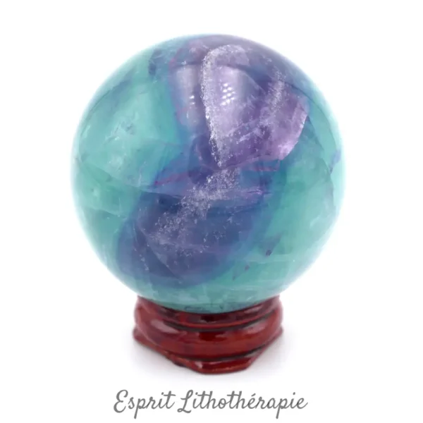 Sphère en fluorine Rainbow naturelle de qualité extra AAA