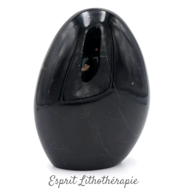 Bloc poli en tourmaline noire, pierre de qualité.
