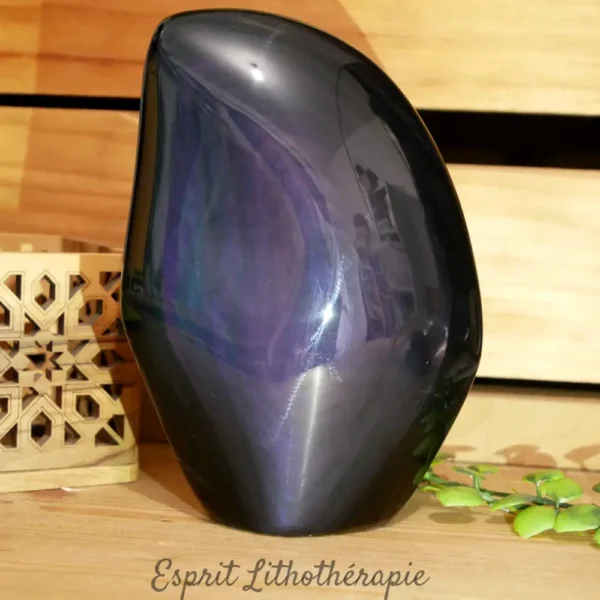 Bloc poli en obsidienne Oeil Céleste du brésil.