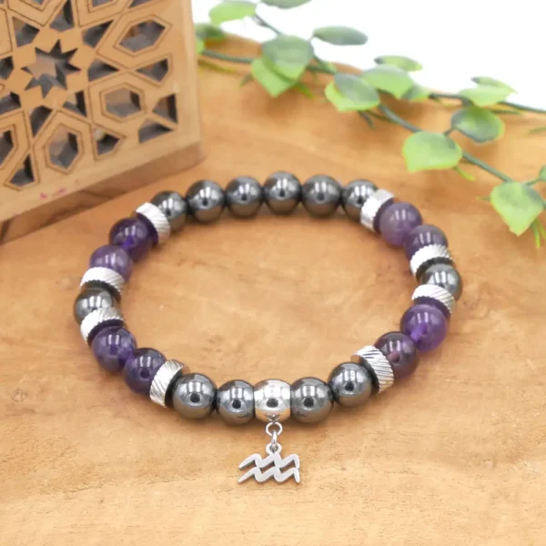 Photo Bracelet Verseau en pierre naturelle, bijou fait main