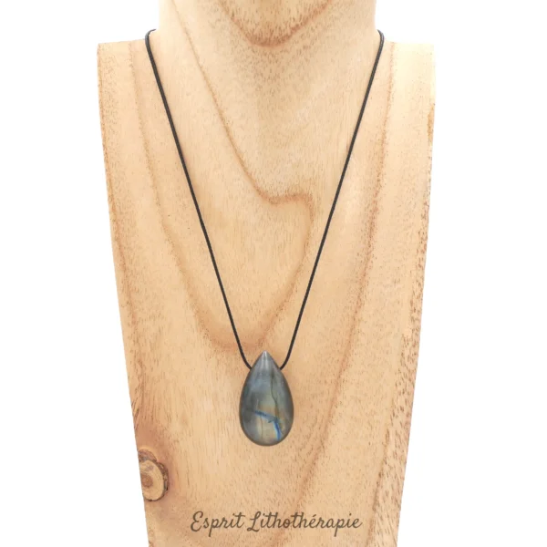 Pendentif en labradorite naturelle en forme de goutte, qualité Extra AAA