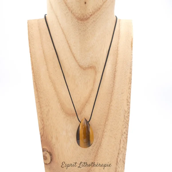Pendentif goutte en Œil de Tigre qualité Extra AAA – pierre naturelle de protection énergétique