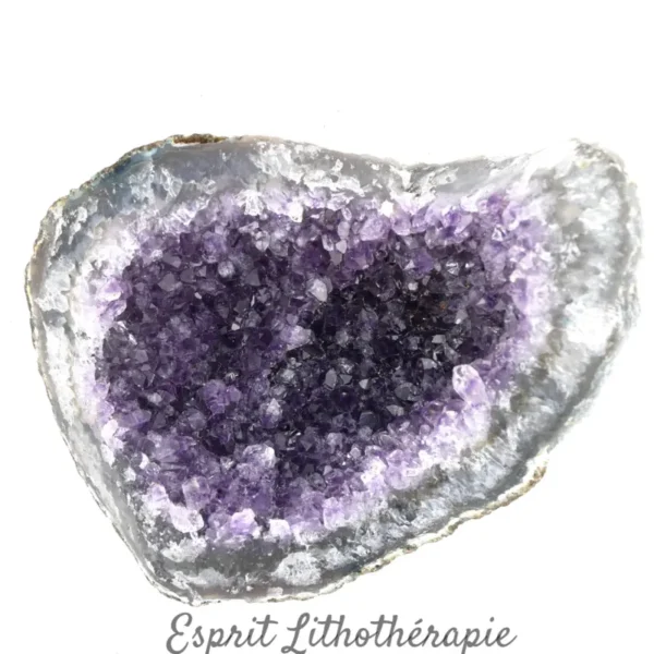 Druse Améthyste d'Uruguay de qualité extra AAA vue de dessus