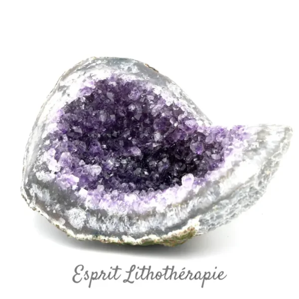 Druse Améthyste d'Uruguay naturelle de qualité extra AAA, pierre violette.