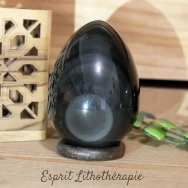 Oeuf de Yoni Obsidienne Oeil Céleste du Brésil